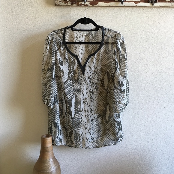 Pleione Tops - Pleione Leather Detail Bell Sleeve