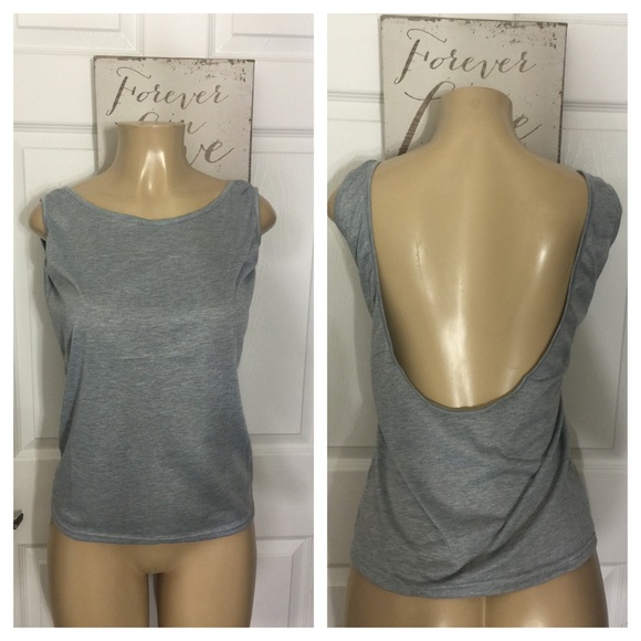 New Black & Gray Open Back Tank Top, S & M - Picture 2 of 2