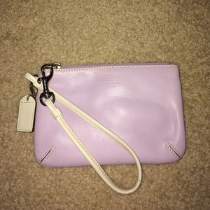 Coach light purple leather Wristlet