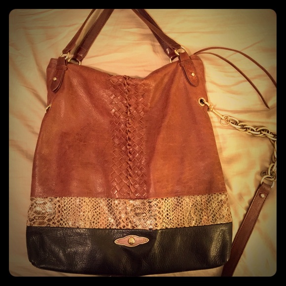 Elliott Lucca Leather Braided Tote Bag
