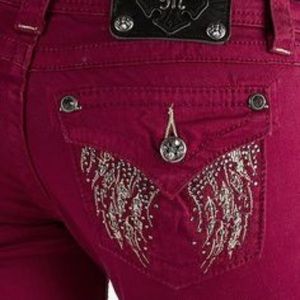 Rare miss me jeans maroon angel wing