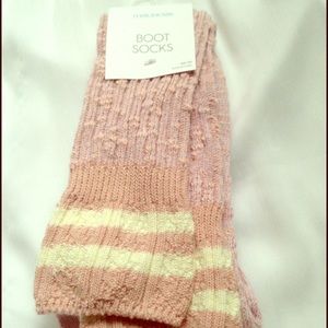 Pink and Cream Boot Socks from Maurices