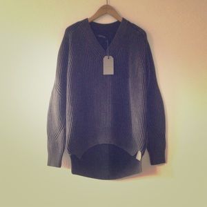 Women's Small AllSaints VNeck Jumper in Acid Black