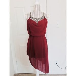 NWT High-low dress with attached necklace