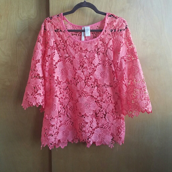 Coral crochet cover up - perfect for spring