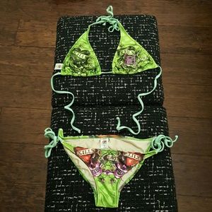 Lime Green Ed Hardy 2 Piece Swimsuit