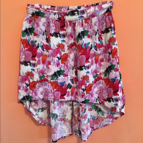 High Low Floral Skirt