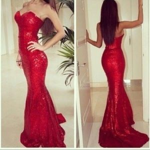 Red sequins prom dress!