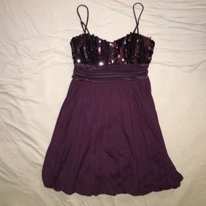 Flowy purple sparkly dress