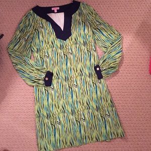 Lilly Pulitzer long sleeve silk shift