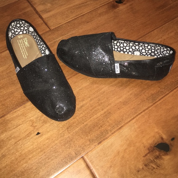 TOMS GLITTER BLACK SHOES