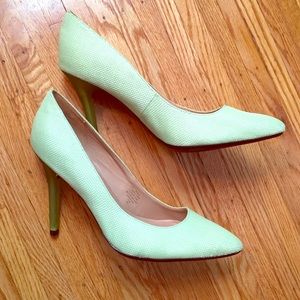 Isaac Mizrahi Canvas Lime Green Pump, Sz 7.5