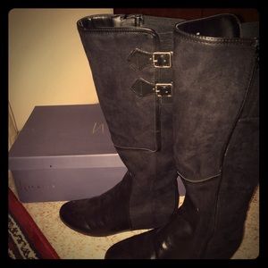 Black suede boots, Nickel brand.