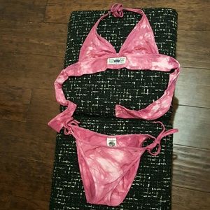 Red Tie-Dye 2 Piece Bikini