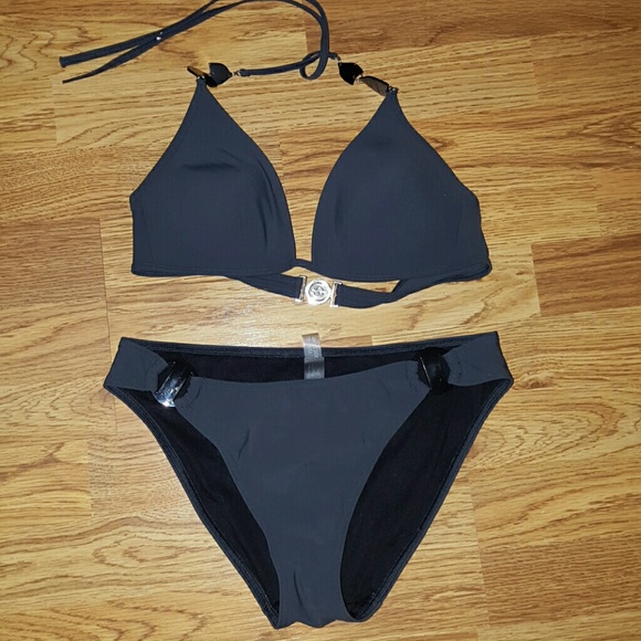 Grey and black Victoria's Secret bikini