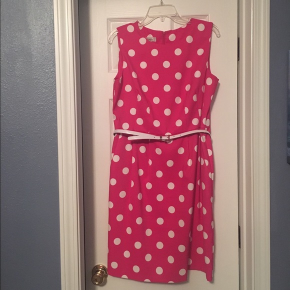Pink with White polka dot dress