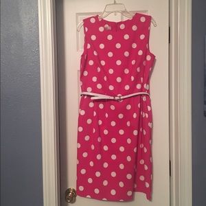 Pink with White polka dot dress