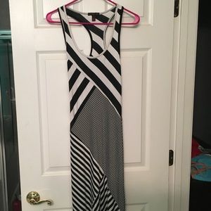 Black and white stripped maxi dress