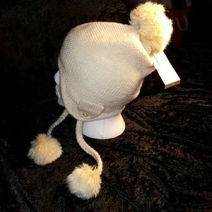 American Rag NWT POM POM HAT rabbit fur trim