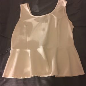 White peplum top