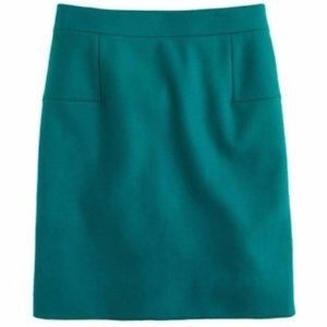 Jcrew green wool mini skirt