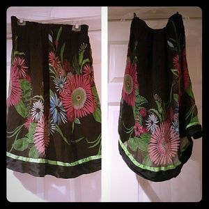 Strapless Bold floral print mini dress