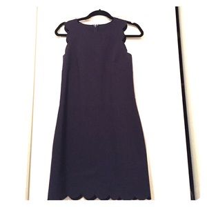 Jcrew Navy Scalloped Dress, Sz 0