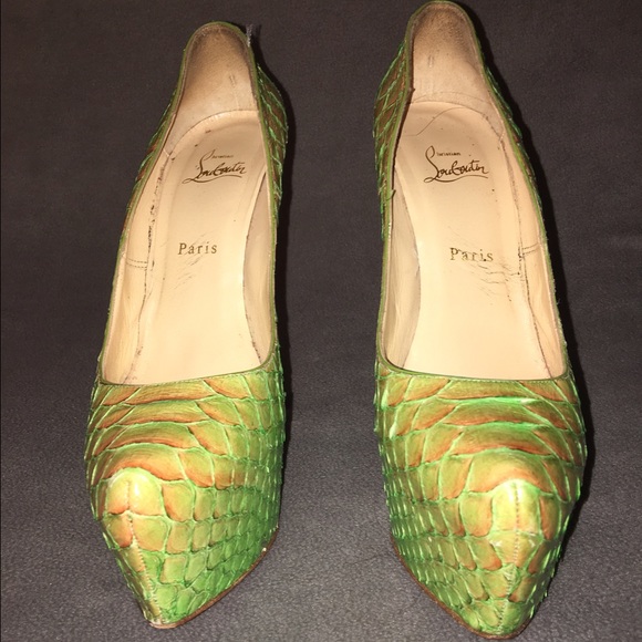 Christian Louboutin Daffodile Green Python Pump - image 2
