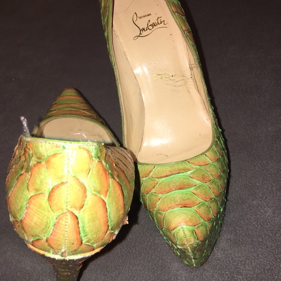 Christian Louboutin Daffodile Green Python Pump - image 4