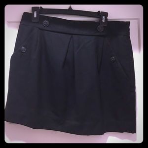 Black BR button detailed mini skirt