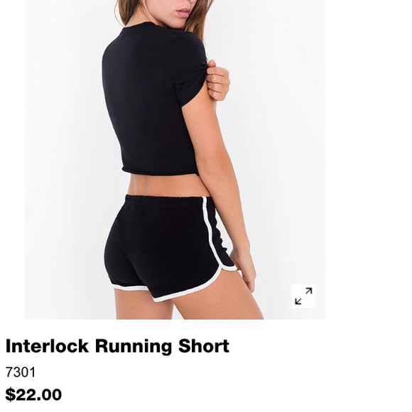 American Apparel Black and White Running Shorts