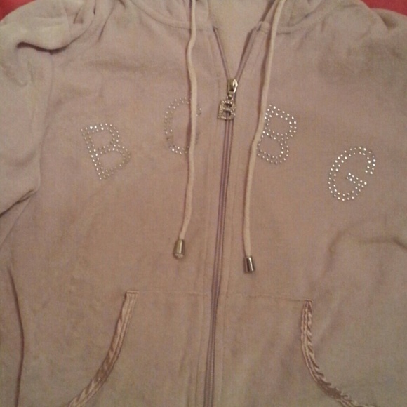 Womens large bcbg velour zip up