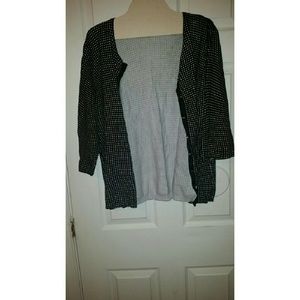 3/4 Sleeve Polka dot Cardigan