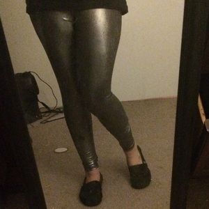 Silver Metallic Leggings