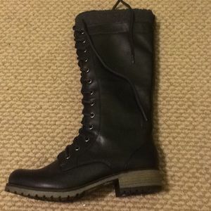 Black combat boots