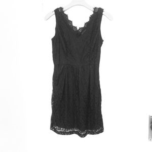 Black lace knit dress