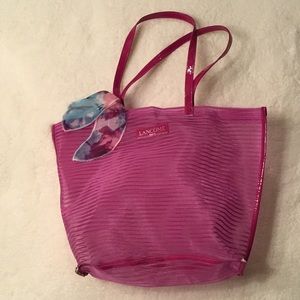 Lancôme fuchsia mesh beach tote🌴🌞🌸