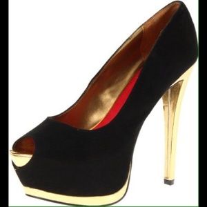 Black Suede STATEMENT HEELS! NEW!!!