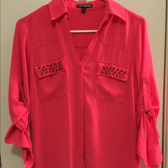 Express pink blouse with studs size small