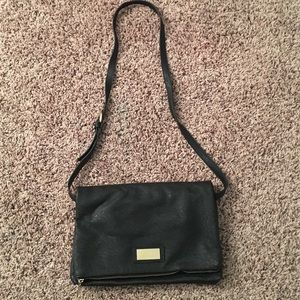Forever 21 black fold over cross body purse