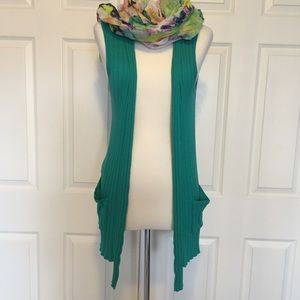 Green sleeveless cardigan