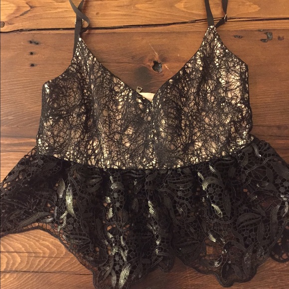 Alexis black sequin cami