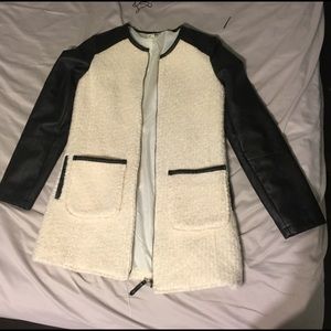 jolt wool/faux leather coat