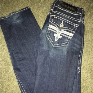 Rock Revival straight Jean NWOT dark blue w stitch