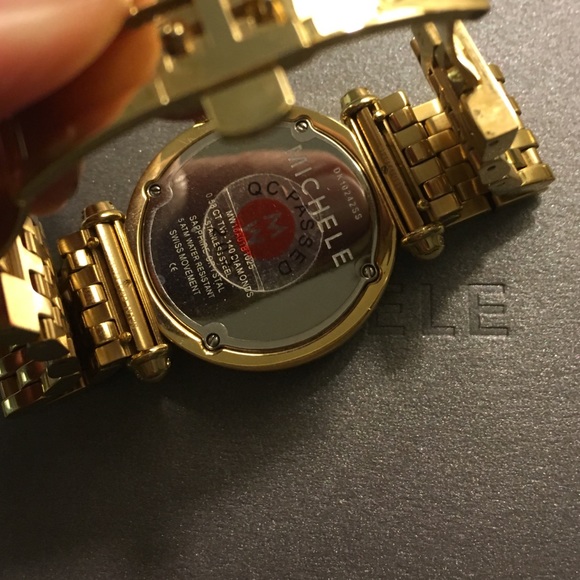 Michele Caber Diamond Gold Tone Watch - Picture 3 of 4