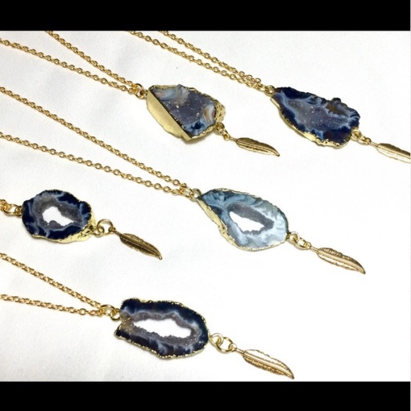 Function & Fringe Jewelry - LAST ONE Drusy agate necklace