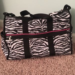 Zebra print duffel & makeup bag, Target