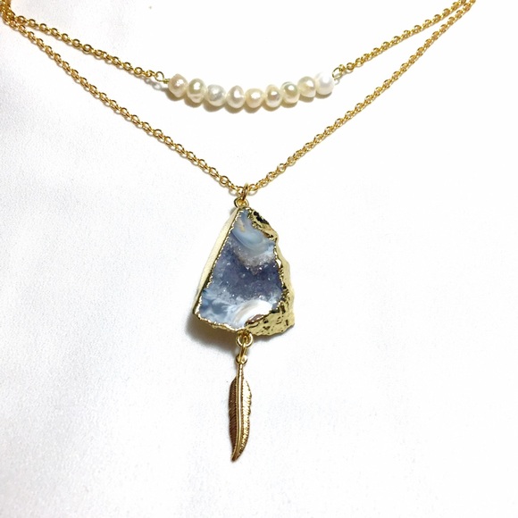 Function & Fringe Jewelry - FINAL PRICE Drusy agate necklace
