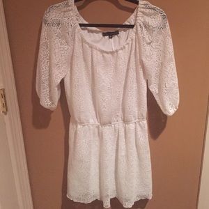 Floral White Lace Dress