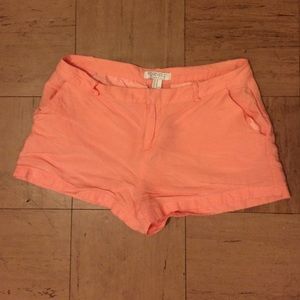 Salmon linen shorts